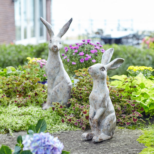 HomeRoots Set of Two Gray Polyresin Figurines – Modern Minimalist Tabletop Sculptures for Home Décor Elegance 592943