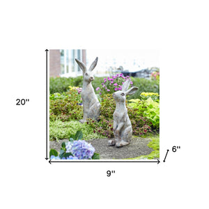 HomeRoots Set of Two Gray Polyresin Figurines – Modern Minimalist Tabletop Sculptures for Home Décor Elegance 592943