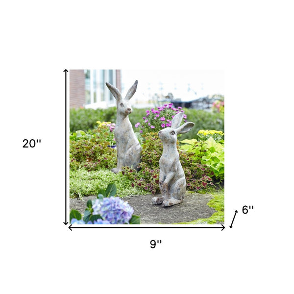 HomeRoots Set of Two Gray Polyresin Figurines – Modern Minimalist Tabletop Sculptures for Home Décor Elegance 592943