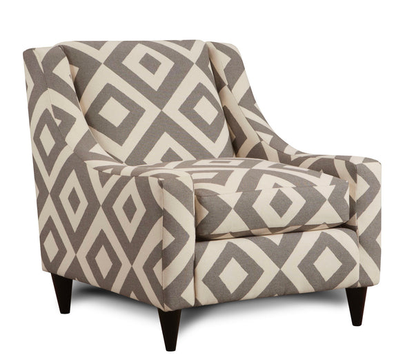 Fusion Sugarshack Elegant Square Charcoal Accent Chair With Reversible Cushion For Stylish Living Spaces Grey,White W,73% Solspun,27% Cotton 592 Square Charcoal Accent Chair