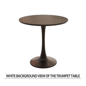 English Elm 31.5 Inch Round Mdf Tulip Pedestal Dining Set with Pu Leather Chairs for Small Spaces W2189S00838