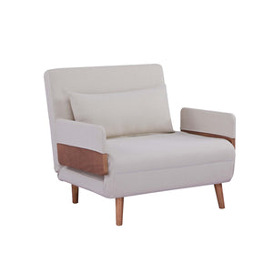 English Elm TRIO Modern convertible sleeper sofa bed with breathable linen, 3-level recline, silent hinges, space-saving Beige W3391P325003