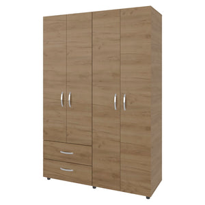 English Elm Ramblas Wardrobe Armoire with Hanging Rod Hidden Shoe Drawer and Flexible Shelving B128S00236