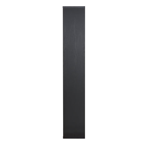 English Elm Mileta Modern Black & Walnut Bookcase – 9 Staggered Cubes, 5 Shelves, Veneer PB Frame, Versatile Display Storage B2726P395536