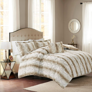 English Elm Full/Queen Zuri 4PC Faux Fur Comforter Set – Reversible Faux Mink, Hypoallergenic, OEKO-TEX Certified Plush Luxury B03597020