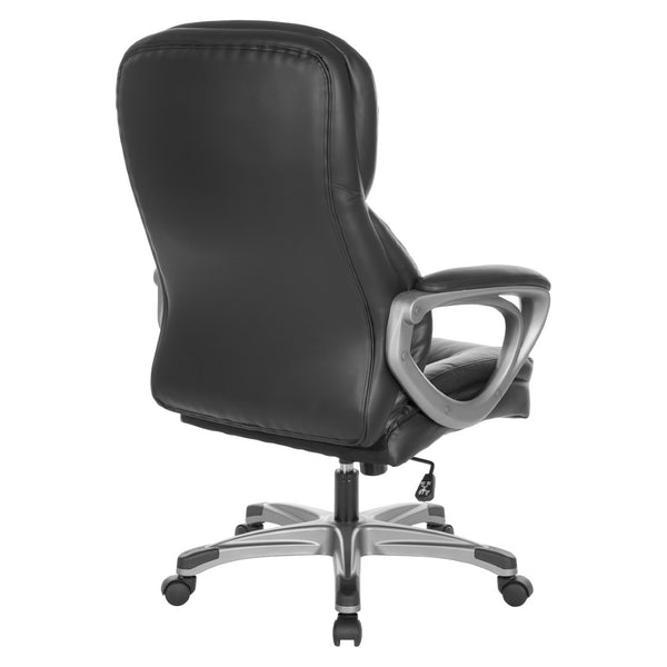 OSP Home Furnishings Exec Bonded Leather Office Chair with Lumbar Support for Executive Home Workspace ECH67707-EC3