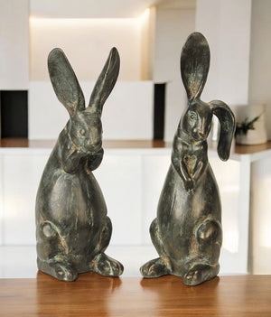 HomeRoots Set of Two Beige Polyresin Figurine Sculptures – Modern Home Décor Accents for Stylish Interiors 593034