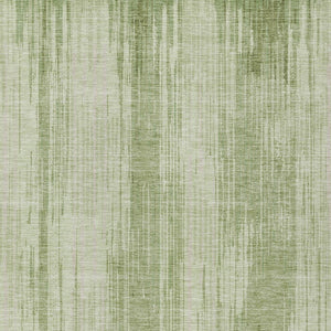 Homeroots 3' Artichoke Green And Ivory Striped Washable Area Rug For Indoor Or Outdoor Spaces, Durable Design 3' X 5' Polyester 593036