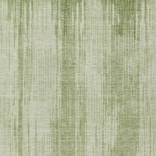Homeroots 3' Artichoke Green And Ivory Striped Washable Area Rug For Indoor Or Outdoor Spaces, Durable Design 3' X 5' Polyester 593036