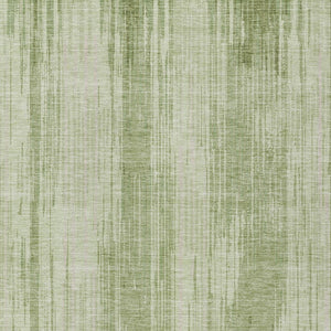 Homeroots 3' Artichoke Green And Ivory Striped Washable Area Rug For Indoor Or Outdoor Spaces, Durable Design 10' X 14' Polyester 593041