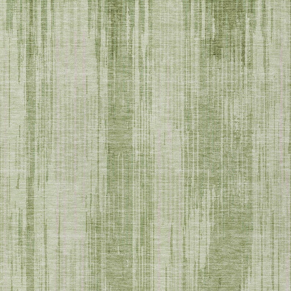 Homeroots 3' Artichoke Green And Ivory Striped Washable Area Rug For Indoor Or Outdoor Spaces, Durable Design 10' X 14' Polyester 593041