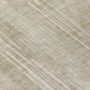 Homeroots 3' Artichoke Green And Ivory Striped Washable Area Rug For Indoor Or Outdoor Spaces, Durable Design 8' Round Polyester 593044