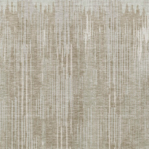 Homeroots 3' Artichoke Green And Ivory Striped Washable Area Rug For Indoor Or Outdoor Spaces, Durable Design 8' X 10' Polyester 593045