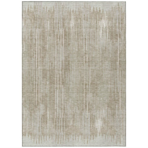 HomeRoots 9' Beige and Ivory Striped Area Rug - Stylish, Washable, Durable for Indoor and Outdoor Spaces 9' X 12' 593046
