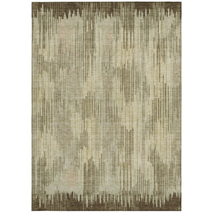 Homeroots 3' Artichoke Green And Ivory Striped Washable Area Rug For Indoor Or Outdoor Spaces, Durable Design 8' X 10' Polyester 593051