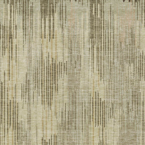 Homeroots 3' Artichoke Green And Ivory Striped Washable Area Rug For Indoor Or Outdoor Spaces, Durable Design 10' X 14' Polyester 593053