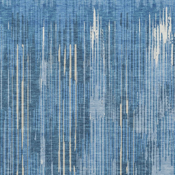 Homeroots 3' Artichoke Green And Ivory Striped Washable Area Rug For Indoor Or Outdoor Spaces, Durable Design 3' X 5' Polyester 593054