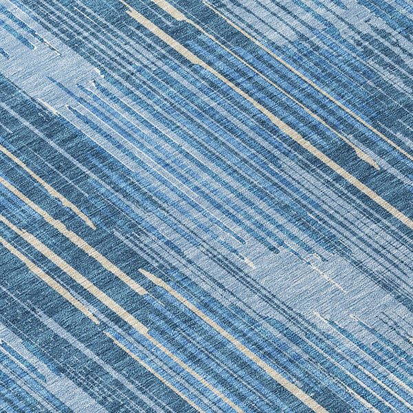 Homeroots 3' Artichoke Green And Ivory Striped Washable Area Rug For Indoor Or Outdoor Spaces, Durable Design 8' Round Polyester 593056