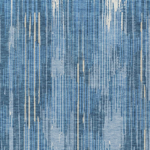 Homeroots 3' Artichoke Green And Ivory Striped Washable Area Rug For Indoor Or Outdoor Spaces, Durable Design 9' X 12' Polyester 593058