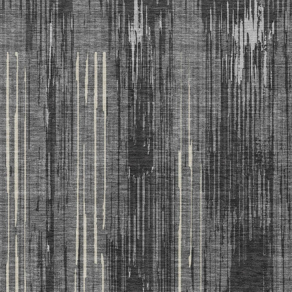 Homeroots 3' Artichoke Green And Ivory Striped Washable Area Rug For Indoor Or Outdoor Spaces, Durable Design 5' X 8' Polyester 593061