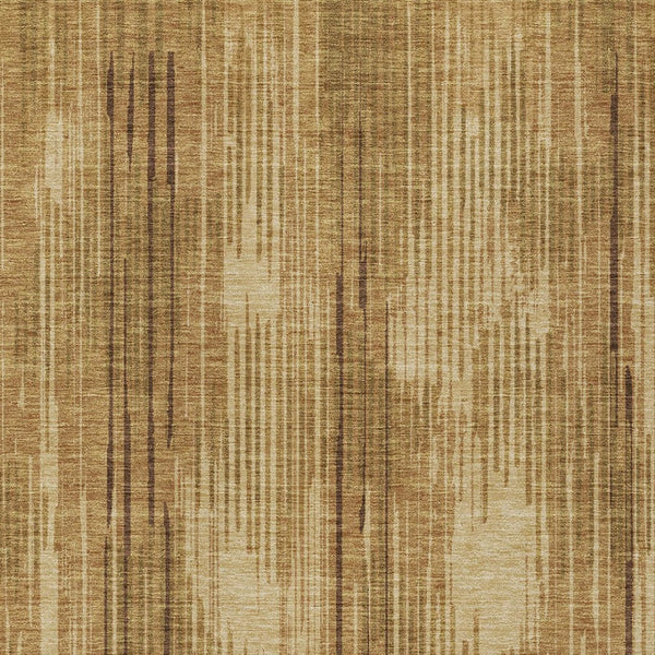 Homeroots 3' Artichoke Green And Ivory Striped Washable Area Rug For Indoor Or Outdoor Spaces, Durable Design 3' X 5' Polyester 593066