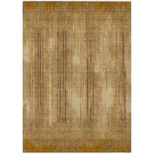 HomeRoots 5' Copper and Brown Striped Area Rug - Stylish, Durable, Washable for Indoor and Outdoor Use 5' X 8' 593067