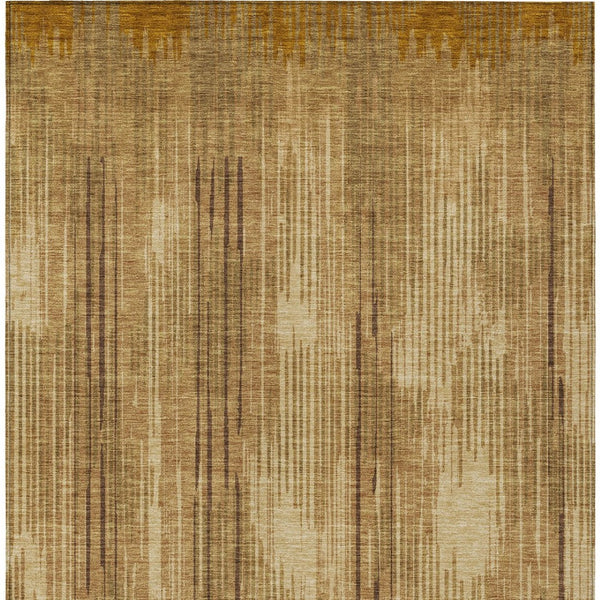 HomeRoots 9' Durable Copper and Brown Striped Area Rug for Indoor and Outdoor Use - Easy Care, Stylish Design 9' X 12' 593070