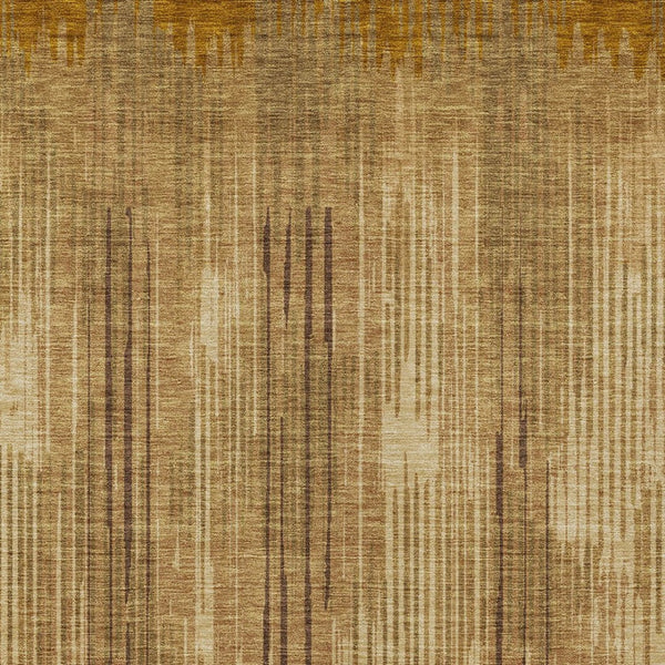 Homeroots 3' Artichoke Green And Ivory Striped Washable Area Rug For Indoor Or Outdoor Spaces, Durable Design 9' X 12' Polyester 593070