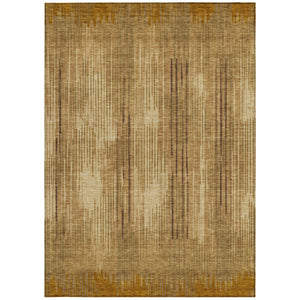 Homeroots 3' Artichoke Green And Ivory Striped Washable Area Rug For Indoor Or Outdoor Spaces, Durable Design 10' X 14' Polyester 593071