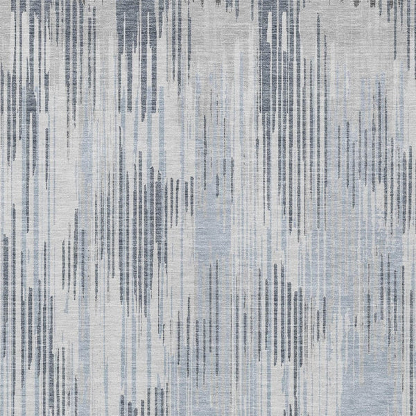 Homeroots 3' Artichoke Green And Ivory Striped Washable Area Rug For Indoor Or Outdoor Spaces, Durable Design 3' X 5' Polyester 593072