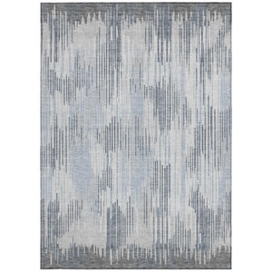 Homeroots 3' Artichoke Green And Ivory Striped Washable Area Rug For Indoor Or Outdoor Spaces, Durable Design 5' X 8' Polyester 593073