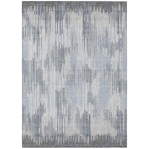 HomeRoots 5' Gray and Ivory Striped Indoor Outdoor Area Rug - Stylish, Washable, Durable for Every Space 8' X 10' 593075