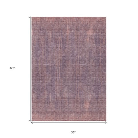 Homeroots 3' Artichoke Green And Ivory Striped Washable Area Rug For Indoor Or Outdoor Spaces, Durable Design 3' X 5' Polyester 593078