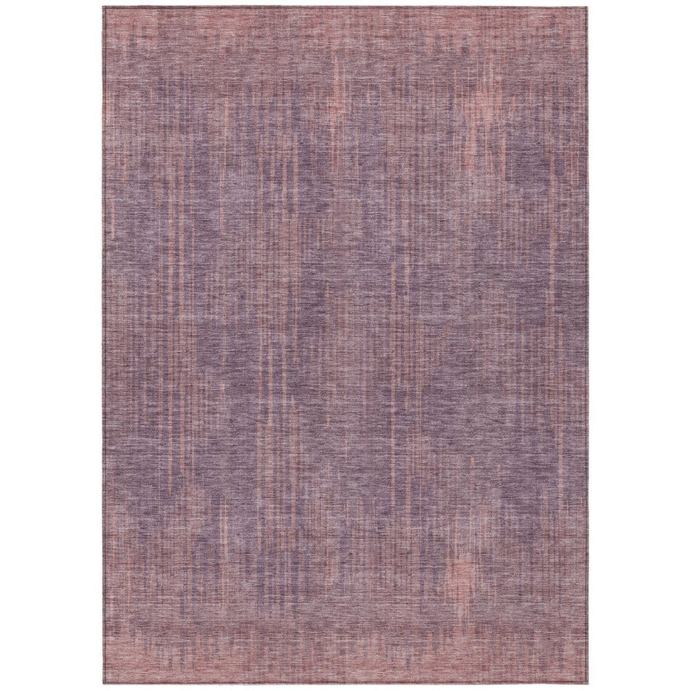HomeRoots 9' Stylish Mauve and Dark Purple Striped Washable Area Rug for Indoor and Outdoor Durability 9' X 12' 593082