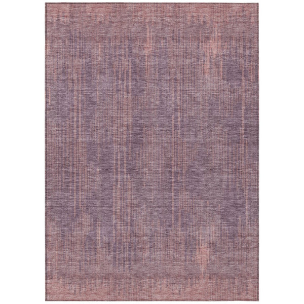 HomeRoots 9' Stylish Mauve and Dark Purple Striped Washable Area Rug for Indoor and Outdoor Durability 9' X 12' 593082