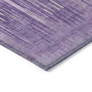 Homeroots 3' Artichoke Green And Ivory Striped Washable Area Rug For Indoor Or Outdoor Spaces, Durable Design 5' X 8' Polyester 593085