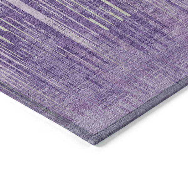 Homeroots 3' Artichoke Green And Ivory Striped Washable Area Rug For Indoor Or Outdoor Spaces, Durable Design 8' X 10' Polyester 593087