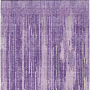 Homeroots 3' Artichoke Green And Ivory Striped Washable Area Rug For Indoor Or Outdoor Spaces, Durable Design 9' X 12' Polyester 593088