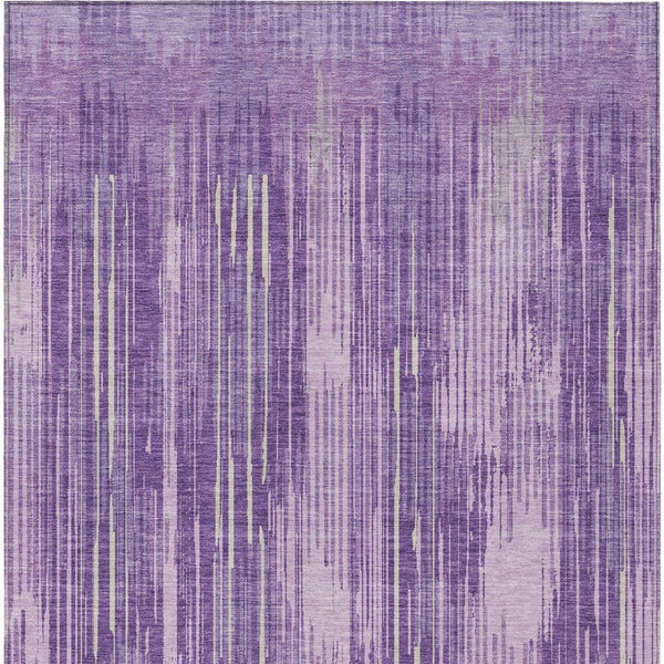 Homeroots 3' Artichoke Green And Ivory Striped Washable Area Rug For Indoor Or Outdoor Spaces, Durable Design 10' X 14' Polyester 593089