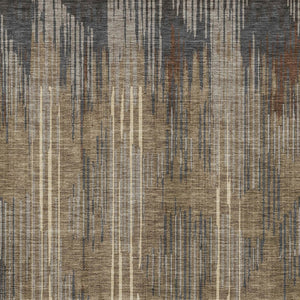 Homeroots 3' Artichoke Green And Ivory Striped Washable Area Rug For Indoor Or Outdoor Spaces, Durable Design 3' X 5' Polyester 593096