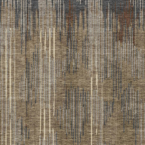 Homeroots 3' Artichoke Green And Ivory Striped Washable Area Rug For Indoor Or Outdoor Spaces, Durable Design 5' X 8' Polyester 593097