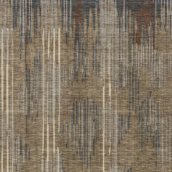 Homeroots 3' Artichoke Green And Ivory Striped Washable Area Rug For Indoor Or Outdoor Spaces, Durable Design 9' X 12' Polyester 593100