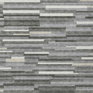 Homeroots 3' Brown And Ivory Striped Washable Area Rug - Stylish Comfort For Indoor And Outdoor Spaces 3' X 5' Polyester 593108