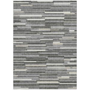 Homeroots 3' Brown And Ivory Striped Washable Area Rug - Stylish Comfort For Indoor And Outdoor Spaces 8' X 10' Polyester 593111