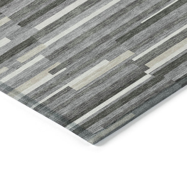 Homeroots 3' Brown And Ivory Striped Washable Area Rug - Stylish Comfort For Indoor And Outdoor Spaces 9' X 12' Polyester 593112