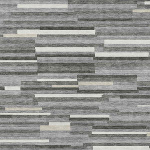 Homeroots 3' Brown And Ivory Striped Washable Area Rug - Stylish Comfort For Indoor And Outdoor Spaces 9' X 12' Polyester 593112