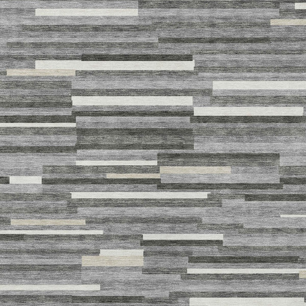 Homeroots 3' Brown And Ivory Striped Washable Area Rug - Stylish Comfort For Indoor And Outdoor Spaces 9' X 12' Polyester 593112