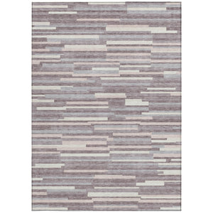 Homeroots 3' Brown And Ivory Striped Washable Area Rug - Stylish Comfort For Indoor And Outdoor Spaces 5' X 8' Polyester 593115