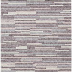 Homeroots 3' Brown And Ivory Striped Washable Area Rug - Stylish Comfort For Indoor And Outdoor Spaces 5' X 8' Polyester 593115