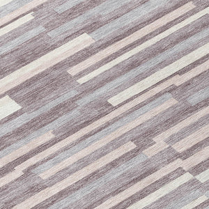 Homeroots 3' Brown And Ivory Striped Washable Area Rug - Stylish Comfort For Indoor And Outdoor Spaces 8' Round Polyester 593116